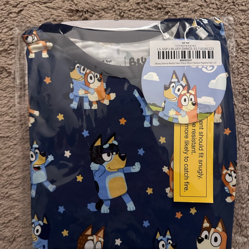 Little Sleepies Bluey two piece short sleeve pajama set 2T